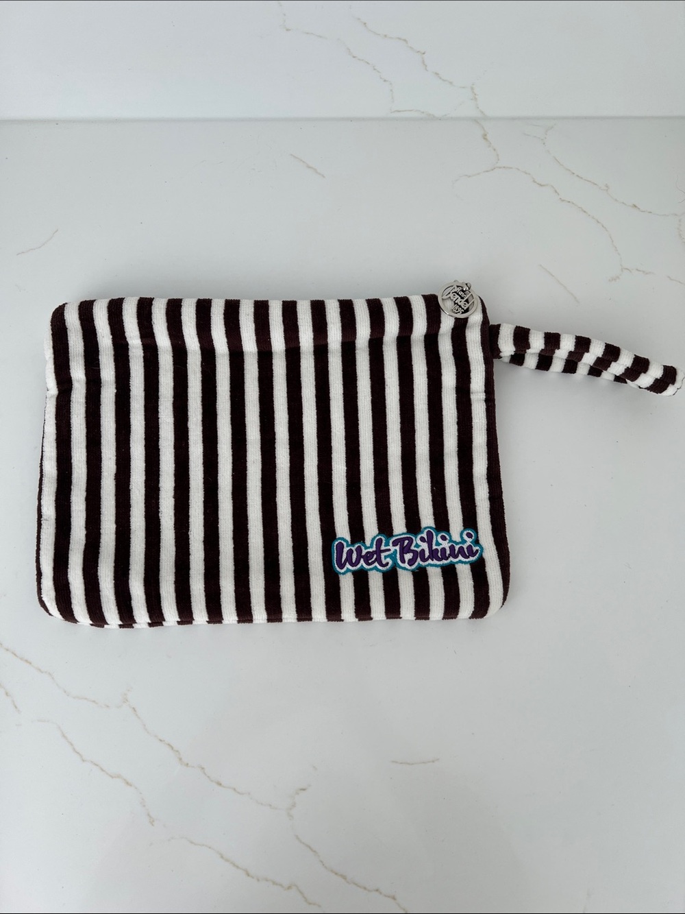 NWOT Henri Bendel Wet Bikini Striped Pouch